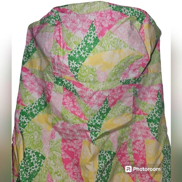 Lilly Pulitzer Franco Multi-Color Strapless Mini Floral Wing Ding Print Dress 6 - Picture 4 of 5
